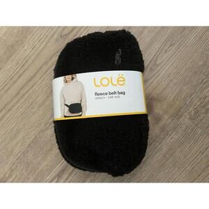 LOLE Adjustable Sherpa Fleece Crossbody Bag  One Size Purse Bag BLACK NWT